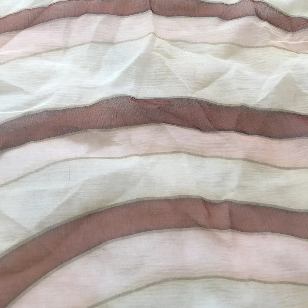 CHANEL Silk Striped Scarf in Blush & Ivory